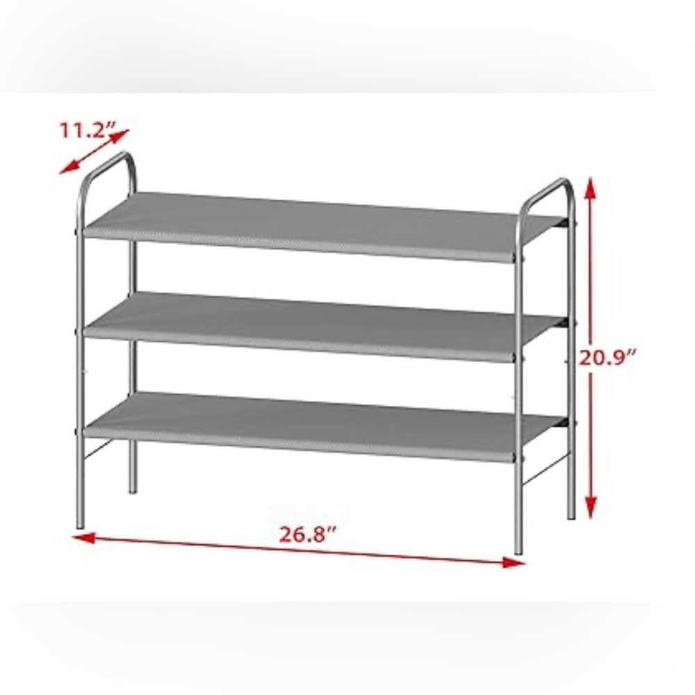Gray Metal Shoe Rack - Picture 2 of 2
